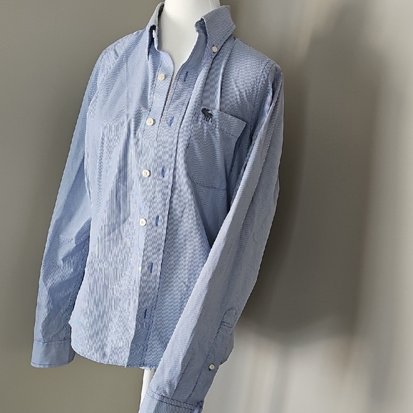 Abercrombie & Fitch Light Blue Casual Button-Down Shirt - Picture 1 of 7